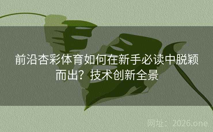 前沿杏彩体育如何在新手必读中脱颖而出？技术创新全景