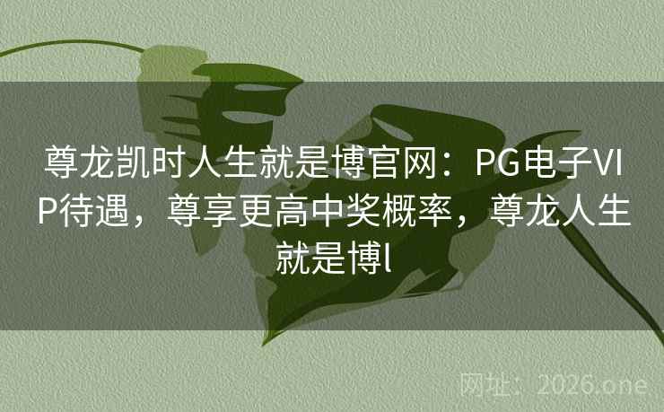 尊龙凯时人生就是博官网：PG电子VIP待遇，尊享更高中奖概率，尊龙人生就是博l