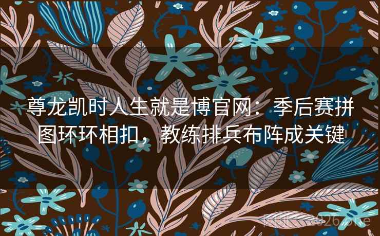 尊龙凯时人生就是博官网：季后赛拼图环环相扣，教练排兵布阵成关键