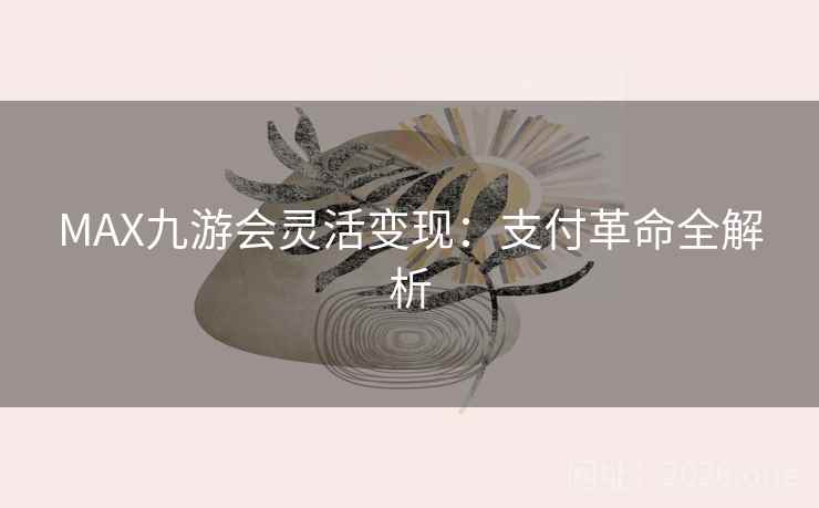 MAX九游会灵活变现:支付革命全解析